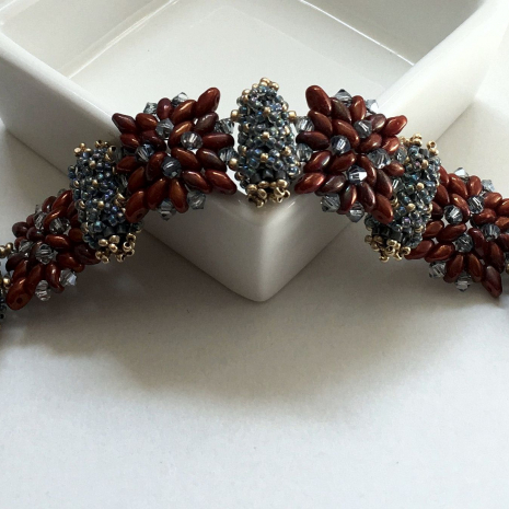 Blue Ingenue Peyote Bracelet beading tutorial