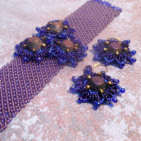 Beading tutorial Damsel flower set