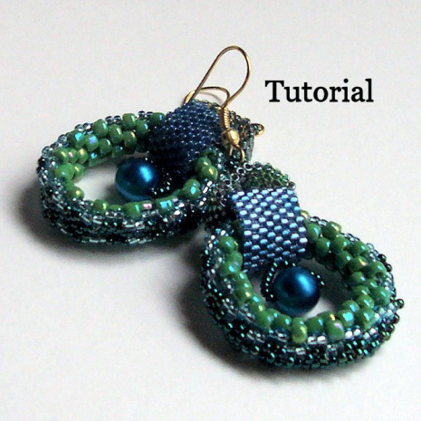 Beading Tutorial Peyote hoop earrings