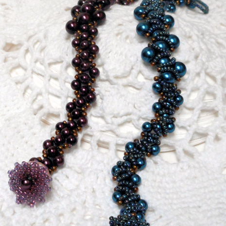 Pearl perfection Bracelet blue and burgundy