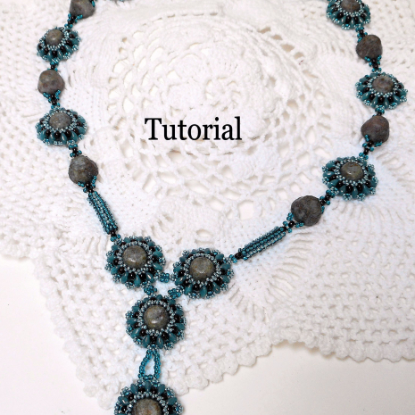 Beading tutorial Step Stones Drum Necklace