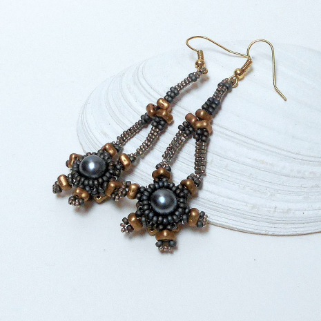 Beading tutorial Timeless Earrings Blue