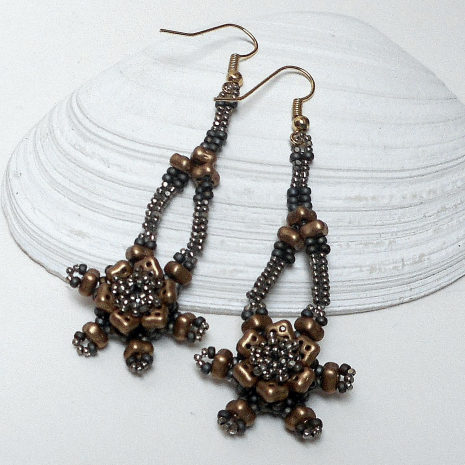 Beading tutorial Timeless Earrings backside